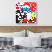 Pop Art Valentijn Canvas Afdruk (Insitu (Slaapkamer))