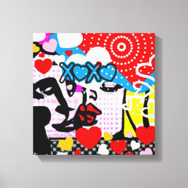 Pop Art Valentijn Canvas Afdruk