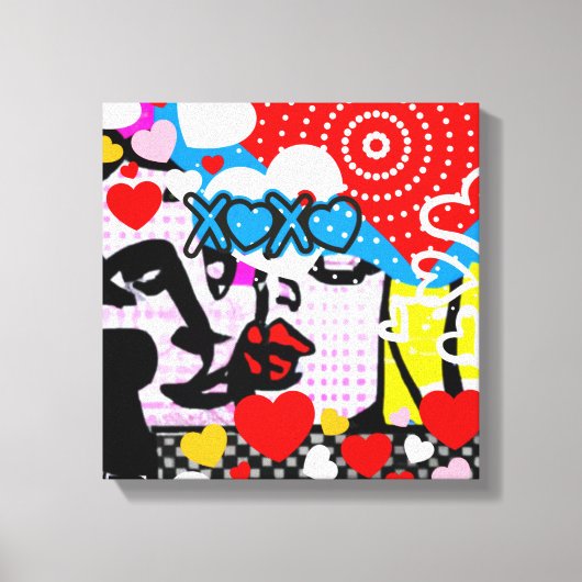 Pop Art Valentijn Canvas Afdruk (Voorkant)