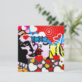 Pop Art Valentijn Feestdagenkaart (Staand voorkant)