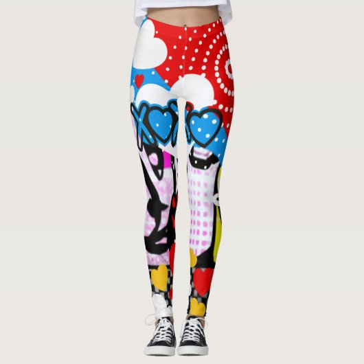 Pop Art Valentijn Leggings (Voorkant)