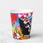 Pop Art Valentijn Papieren Bekers (Achterkant)