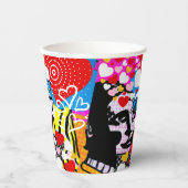 Pop Art Valentijn Papieren Bekers (Voorkant)