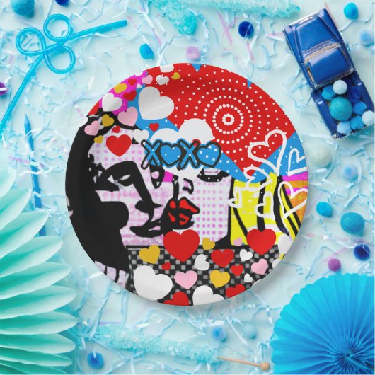 Pop Art Valentijn Papieren Bordje (Feest)
