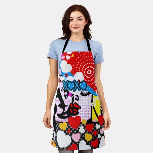 Pop Art Valentijn Schort (Gedragen)