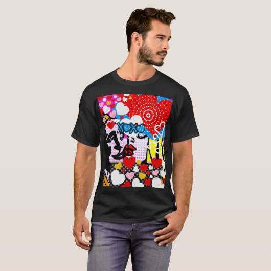Pop Art Valentijn T-shirt (Voorkant volledig)
