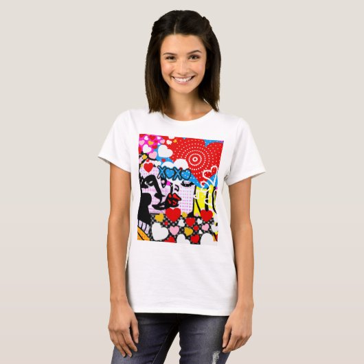 Pop Art Valentijn T-shirt (Voorkant volledig)