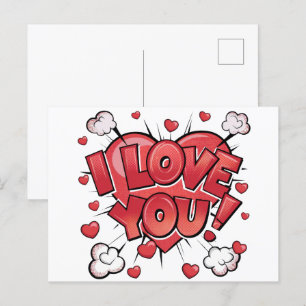 Pop Art Valentijnsdag Briefkaart