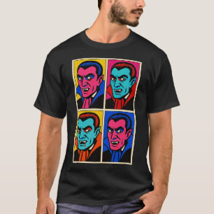 Pop Art Vampire Print Halloween T-shirt
