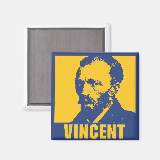 Pop Art Van Gogh | Mod 2 inch Square Magnet (Voorkant / Achterkant)