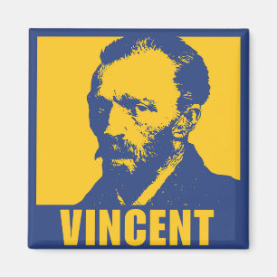 Pop Art Van Gogh   Mod 2 inch Square Magnet