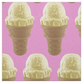 Pop Art Vanilla Ice Cream Cone Stof