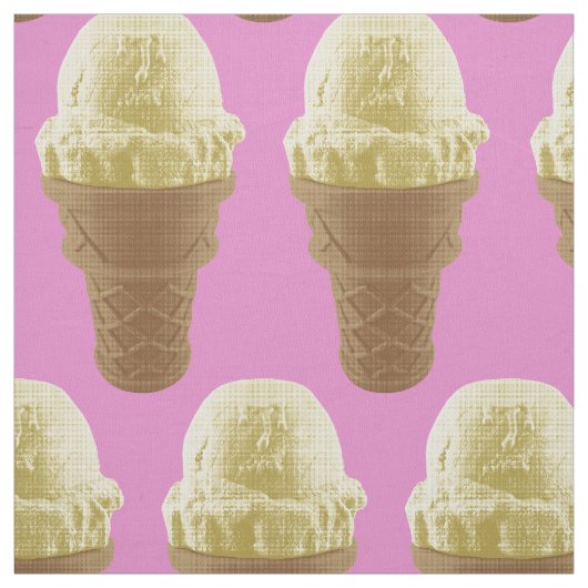 Pop Art Vanilla Ice Cream Cone Stof (Swatch)