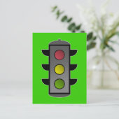Pop Art Verkeerslicht Briefkaart (Staand voorkant)