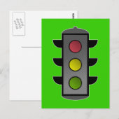 Pop Art Verkeerslicht Briefkaart (Voorkant / Achterkant)