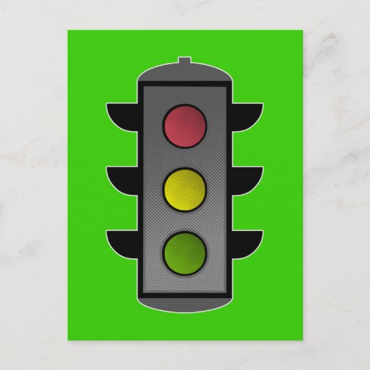 Pop Art Verkeerslicht Briefkaart (Voorkant)
