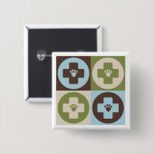 Pop Art Veterinary Medicine Vierkante Button 5,1 Cm (Voorkant /achterkant)