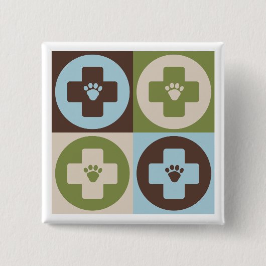 Pop Art Veterinary Medicine Vierkante Button 5,1 Cm (Voorkant)