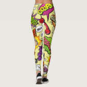 Pop Art Vibrant Retro Comic Text Leggings (Achterkant)