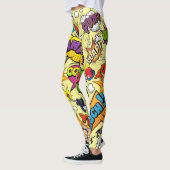 Pop Art Vibrant Retro Comic Text Leggings (Links)