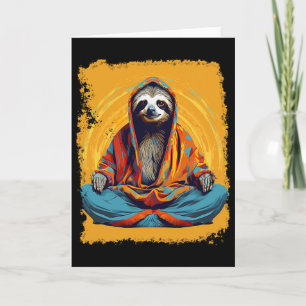 Pop Art Vintage Dierentuin Dier Luiaard Yoga Kaart