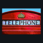 Pop Art Vintage Londen City Rode telefooncel Poster<br><div class="desc">Travel Art Foto's van Symbolen van de beroemde hoofdstad van de wereld - Symbolen van Londen: Legendary City Memories - London City Red Telephone Box</div>