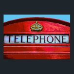 Pop Art Vintage Londen City Rode telefooncel Poster<br><div class="desc">Travel Art Foto's van Symbolen van de beroemde hoofdstad van de wereld - Symbolen van Londen: Legendary City Memories - London City Red Telephone Box</div>