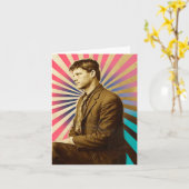 Pop-art Vintage misdaadbeelden Kaart (Gele Bloem)