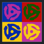 Pop Art Vinyl Record 45 RPM Audiophile Poster<br><div class="desc">Kleurrijke retro stijl pop art poster cadeau voor vinyl platenverzamelaars, audiofielen en draaitafel dj's. Muziekliefhebbers zullen dol zijn op de throwback jaren '70 en '80 pop art design. Afbeelding van vier heldere en kleurrijke 45 RPM-platen in een retro-klassieke pop-kunststijl.</div>