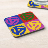 Pop Art Vinyl Record 45 RPM Invoegen Bier Onderzetter (Linkerzijde)