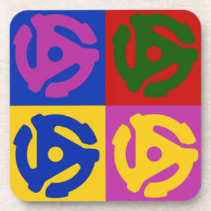 Pop Art Vinyl Record 45 RPM Invoegen Bier Onderzetter