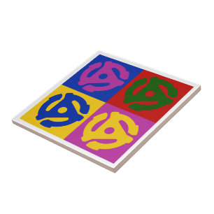 Pop Art Vinyl Record 45 RPM Invoegen Tegeltje