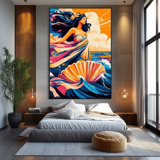 Pop Art Visie op De Geboorte van Venus Canvas Afdruk