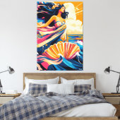 Pop Art Visie op De Geboorte van Venus Canvas Afdruk (Insitu (Slaapkamer))