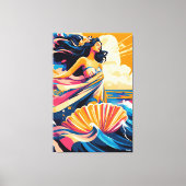 Pop Art Visie op De Geboorte van Venus Canvas Afdruk (Voorkant)
