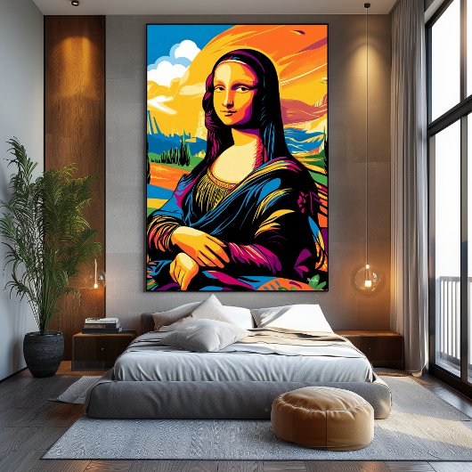 Pop Art Visie op De Mona Lisa Canvas Afdruk