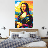 Pop Art Visie op De Mona Lisa Canvas Afdruk (Insitu (Slaapkamer))