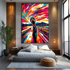 Pop Art Visie van De Schreeuw Canvas Afdruk