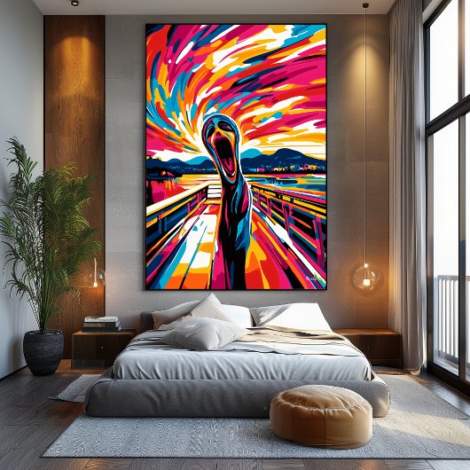 Pop Art Visie van De Schreeuw Canvas Afdruk