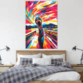 Pop Art Visie van De Schreeuw Canvas Afdruk (Insitu (Slaapkamer))