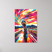 Pop Art Visie van De Schreeuw Canvas Afdruk (Voorkant)