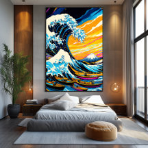 Pop Art Vision van de Grote Golf van Kanagawa