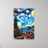 Pop Art Vision van de Sterrennacht Canvas Afdruk (Voorkant)