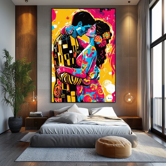 Pop Art Vision van The Kiss Canvas Afdruk