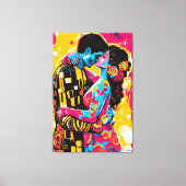Pop Art Vision van The Kiss Canvas Afdruk (Voorkant)