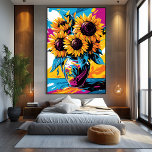 Pop Art Vision van Zonnebloemen Canvas Afdruk<br><div class="desc">Deze pop kunsttransformatie van "Zonnebloemen" brengt een frisse en levendige energie naar het iconische bloemenmeesterwerk. De gedurfde kleuren, dynamische penseelstreken en expressieve patronen benadrukken de schoonheid en vitaliteit van de zonnebloemen, waarbij klassieke charme wordt gecombineerd met hedendaagse pop-kunstflair. Perfect voor fans van kleurrijke en expressieve bloemige kunstwerken, dit stuk voegt...</div>