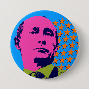 Pop-art Vladimir Putin Ronde Button 7,6 Cm