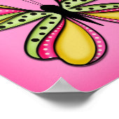 Pop Art Vlinders en Bloemen Poster (Hoek)