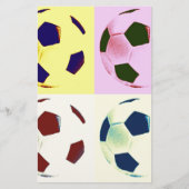 Pop Art Voetballen Briefpapier (Voorkant)
