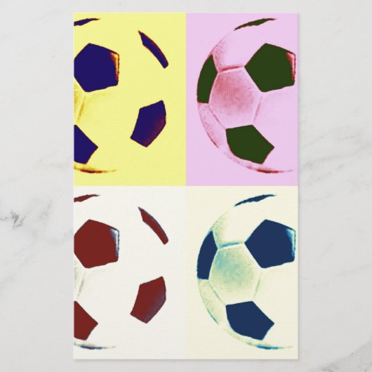Pop Art Voetballen Briefpapier (Voorkant)